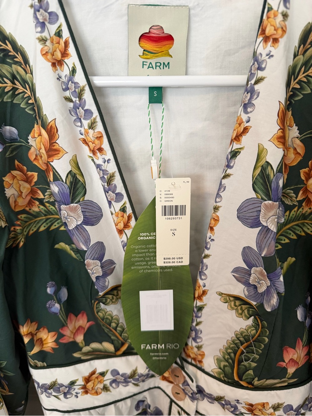 FARM Rio Nature Long Sleeve Plunge Maxi Dress - Picture 4 of 6